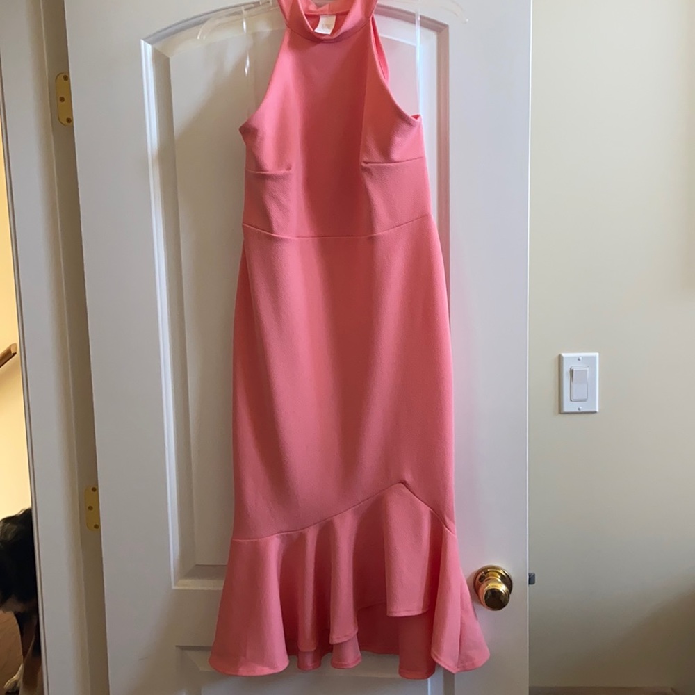 Milly Penzance peach sleeveless bodycon dress in size L